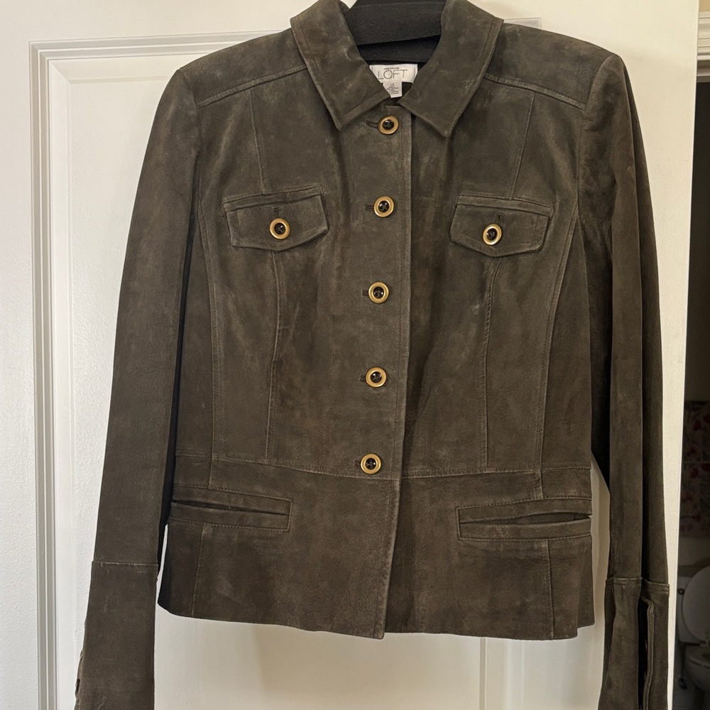 LOFT Olive Suede Blazer